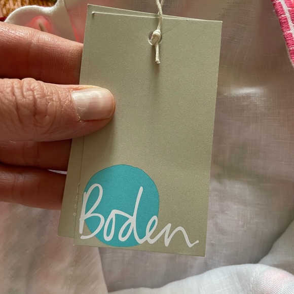 Boden White Linen Embroidered Swim Cover - Picture 12 of 12